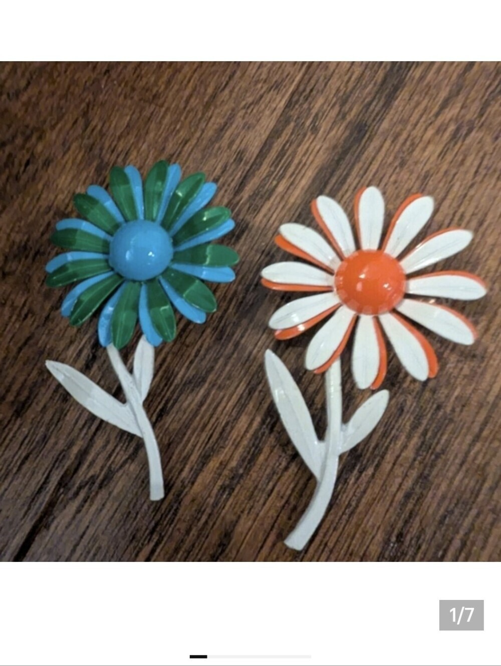 Vintage Flower Brooch Set Made In Japan mid Century- Set of 2